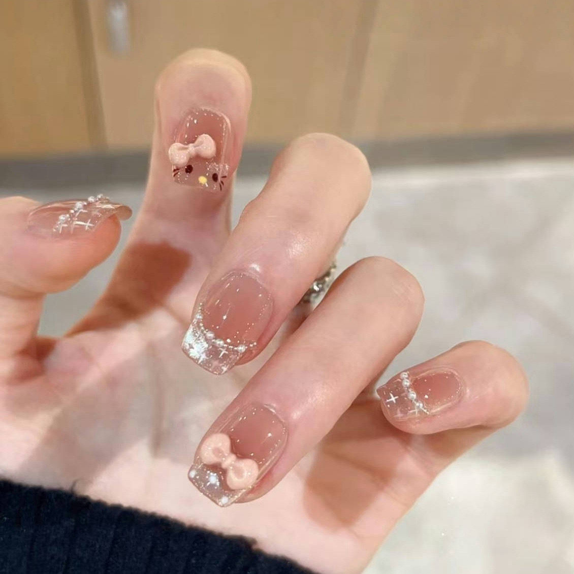 美甲穿戴甲指甲贴片小孩儿童新款