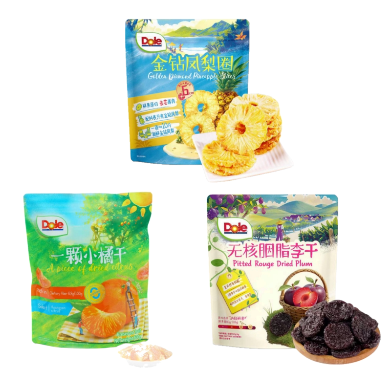 山姆代购都乐一颗小橘干无核胭脂李干金钻凤梨圈蜜饯果干即食零食
