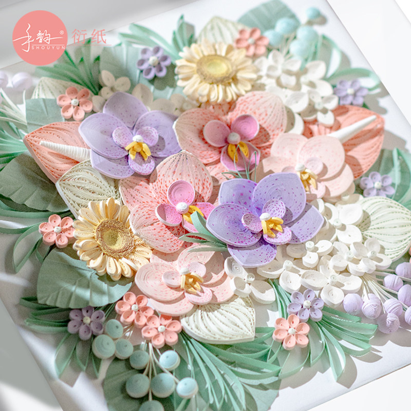 手韵衍纸 diy创意手工衍纸材料包 衍纸花手工装饰画折纸花工具包