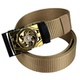 加长皮带男帆布尼龙平滑扣腰带黑色扣头金色扣头可以转动