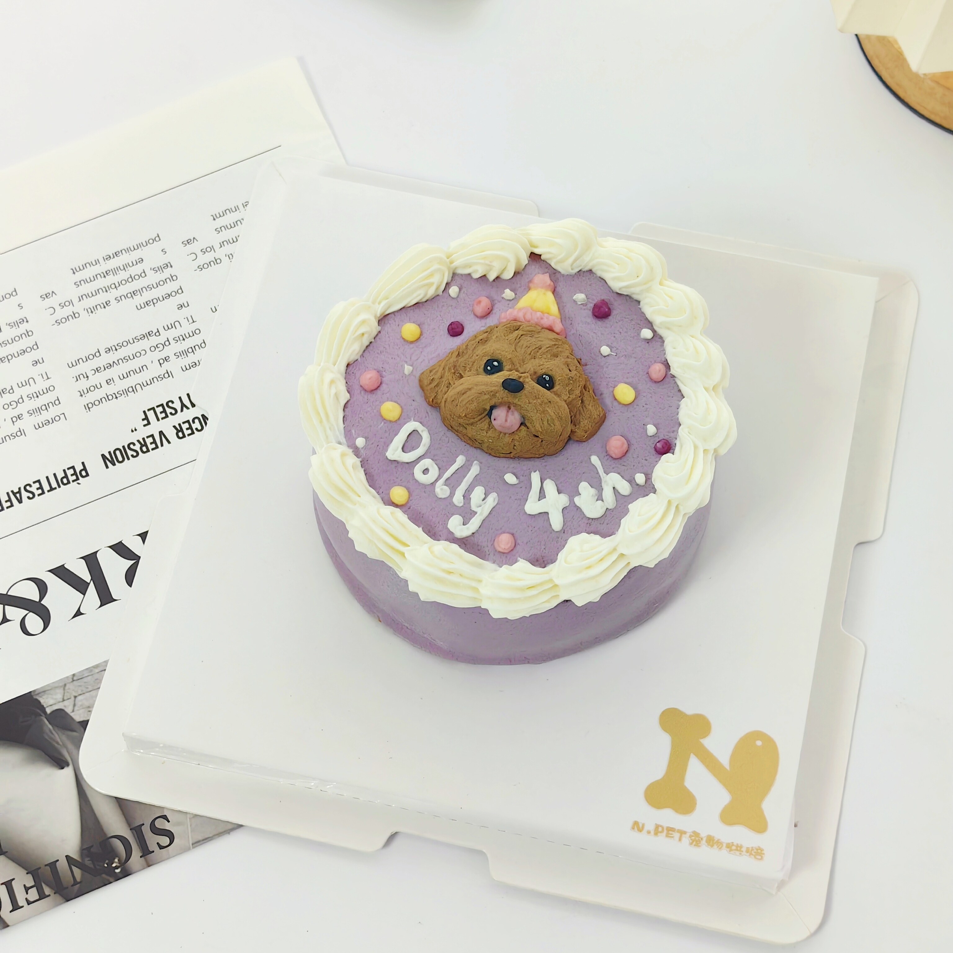 来图定制 狗狗生日4寸奶油画像芝士淋面宠物蛋糕含肉胚顺丰冷链
