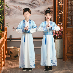 儿童汉服男童夏季2023新款儿童古装夏装高端古风帅气唐装国学服