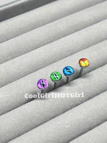 猫眼系列舌环朋克舌钉钛钢辣妹欧美外螺纹穿刺饰品