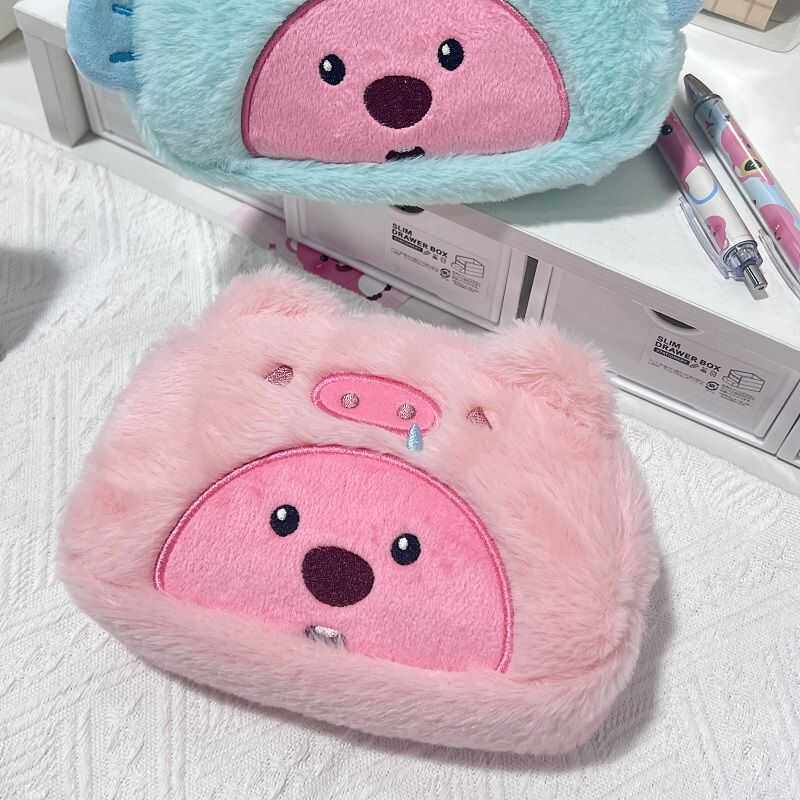 可爱毛绒变装小海狸loopy笔袋ins风可爱卡通文具袋大容量化妆包女,文具电教/文化用品/商务用品,笔袋,淘宝优惠券,粉丝福利购,淘宝优惠卷