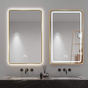 方形智能镜带框浴室镜卫生间挂墙式 触控感应带灯防雾酒店发光镜子