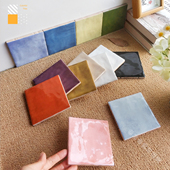 绿色渐变亮光釉面小方砖卫生间厨房瓷砖餐饮店酒店民宿别墅手工砖