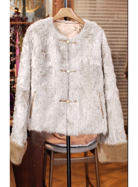 小湖羊羊皮皮毛一体外套 88669