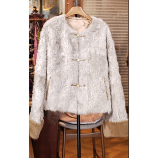 小湖羊羊皮皮毛一体外套 88669