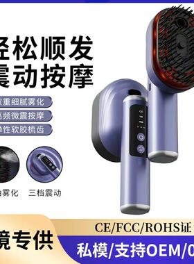 护发养发跨境电动按摩梳精油雾化健发梳震动头皮导入仪喷雾生发仪