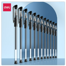 得力中性笔 6600ES黑色 0.5mm 透明，10盒起订