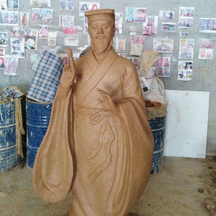 王羲之雕塑定制颜真卿柳公权雕像书法协会定做招财玻璃钢石膏摆件