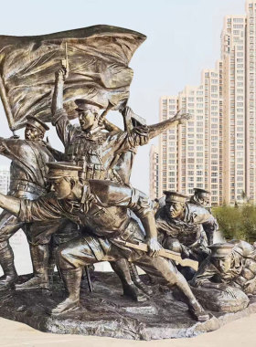 南昌起义红军雕塑定制井冈山会师