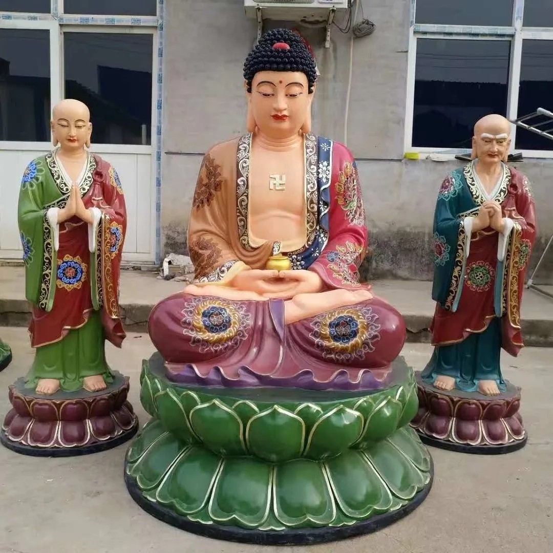 定制释迦摩尼如来佛祖雕塑十八罗汉雕像观音菩萨儒释道三清小摆件