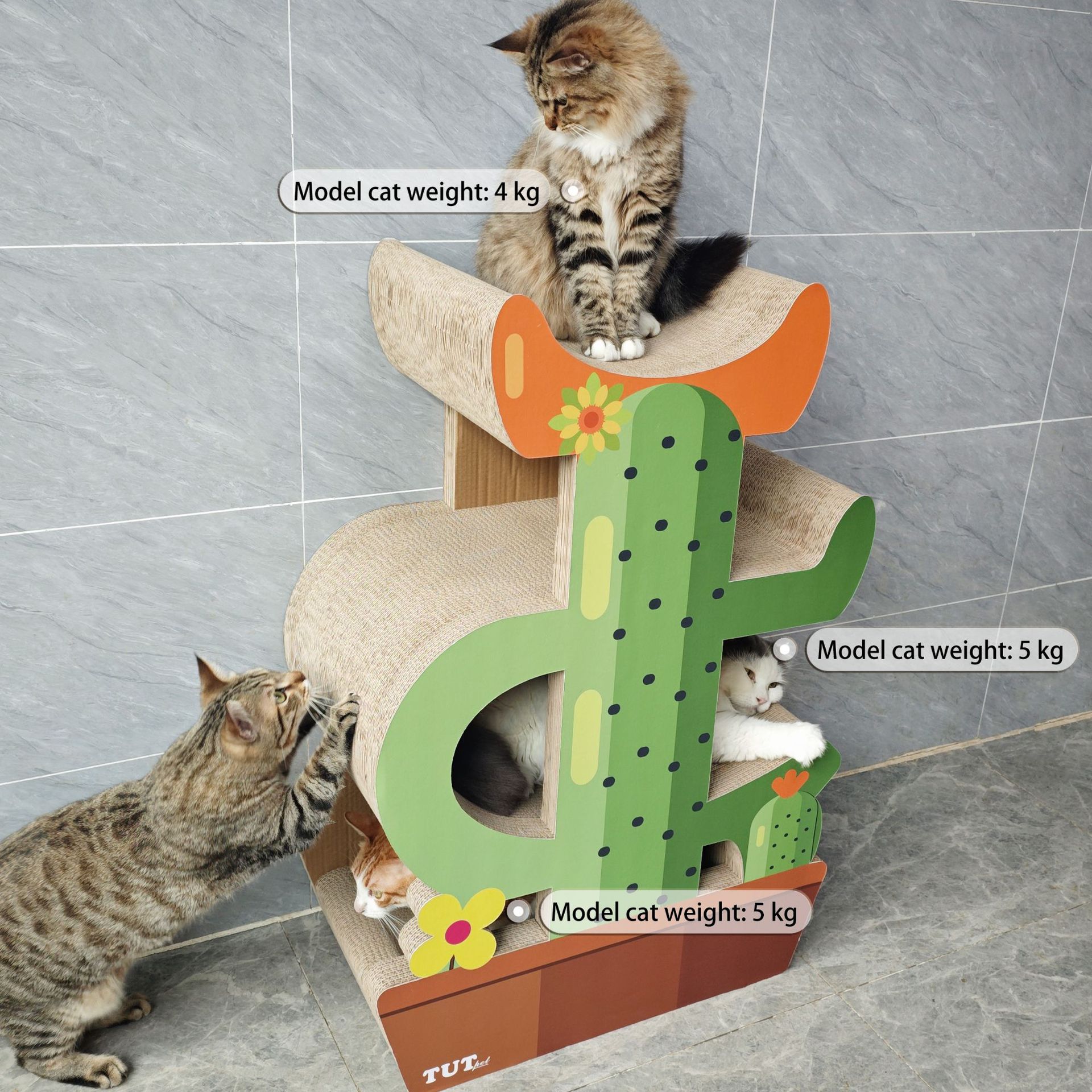 icle仙人掌猫抓板猫窝猫爬架4层