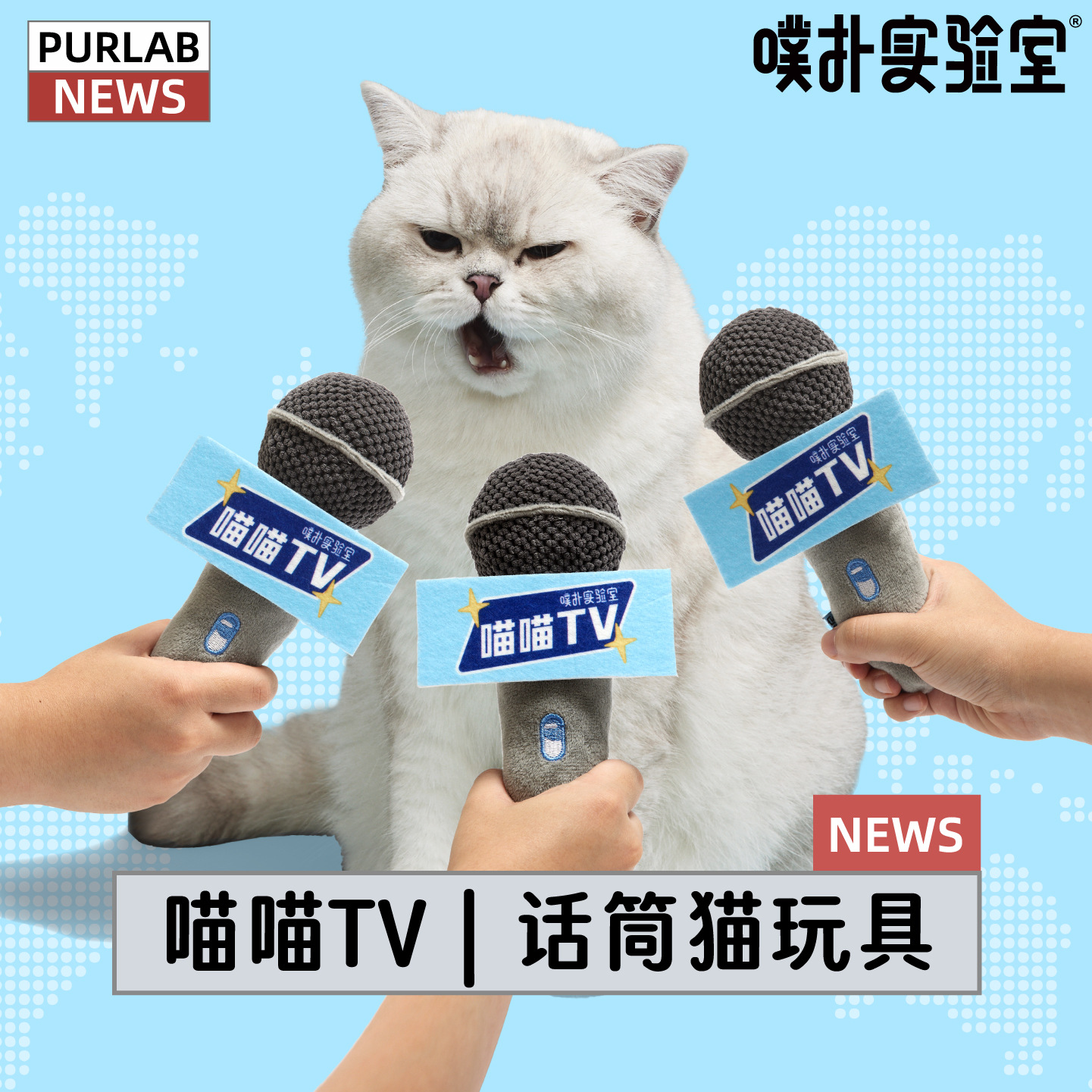 噗扑实验室TV话筒猫玩具猫薄荷抱枕自嗨解闷逗猫棒猫猫狗狗用品
