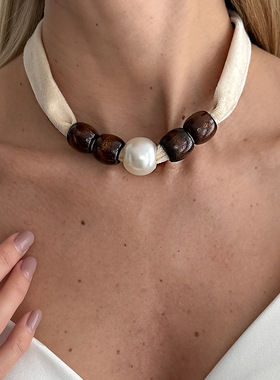 欧美跨境夸张复古串珠短款锁骨链