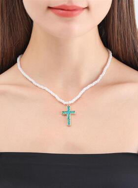 欧美跨境简约编织小号仿珍珠项链