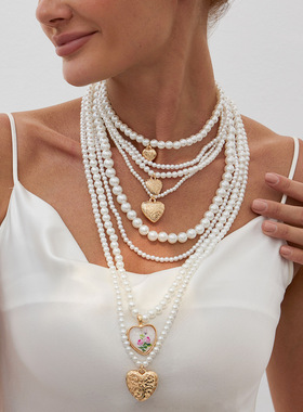 欧美necklace跨境项饰品ins爱心