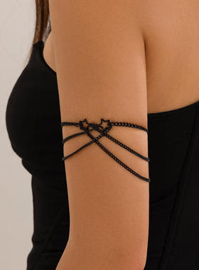 欧美跨境饰品 朋克风链条手饰民族 开口可调节关节手链女臂链首饰