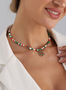 欧美跨境饰品圣诞节项链女卡通