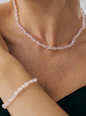 欧美跨境ins风水晶短款choker