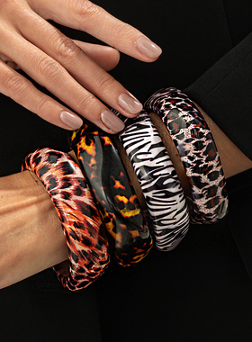 欧美跨境夸张ins豹纹不规则斑马