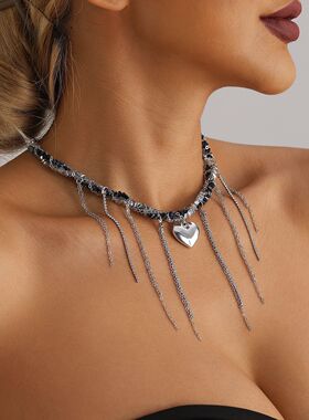 欧美跨境饰品ins时尚爱心流苏