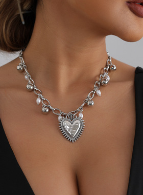 欧美跨境饰品复古做旧荆棘心形吊