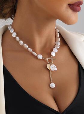 欧美跨境饰品简约单层巴洛克仿