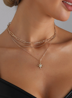 欧美跨境饰品时尚简约风镶钻啊芒