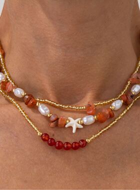 欧美跨境波西米亚彩色碎石串珠