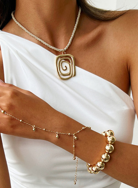 欧美跨境简约CCB圆珠流苏手饰品