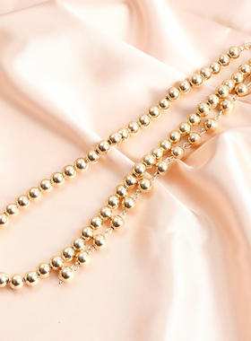 欧美跨境饰品复古圆珠链条串珠