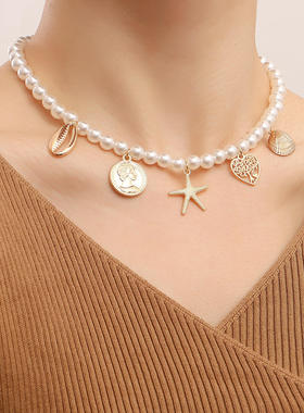 欧美跨境饰品海洋风仿珍珠颈链