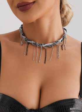 欧美跨境饰品轻奢流苏玻璃米珠