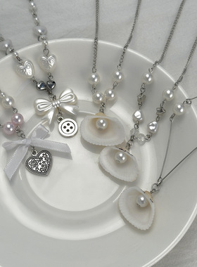 欧美跨境田园ins清新蝴蝶结珍珠