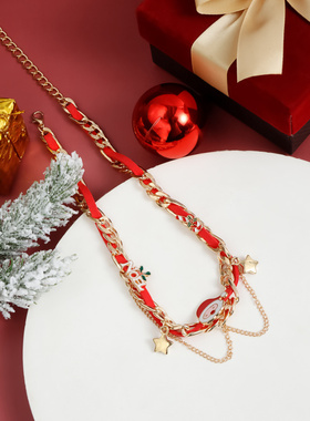 欧美跨境饰品圣诞节项链圣诞老人