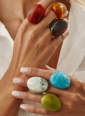 欧美跨境饰品简约ins彩色晕染树