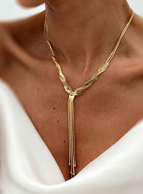 欧美跨境饰品冷淡风蛇骨链条项饰