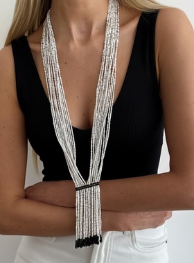 欧美跨境民族风多层米珠串珠项饰