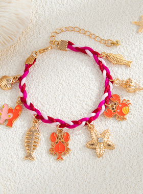 欧美跨境夏季海洋风海星螃蟹手饰