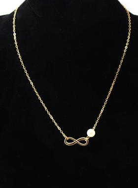 欧美跨境饰品 个性创意百搭choker锁骨链 8字珍珠项链女配饰