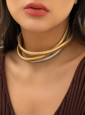 欧美跨境饰品夸张蛇骨线条非洲