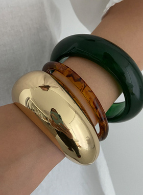 欧美跨境冷淡风素圈开口手镯女简