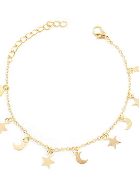 新款手饰品潮流女性简约欧美时尚星星月亮组合手链