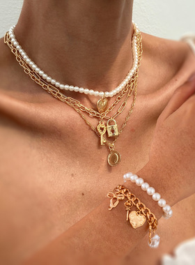 欧美跨境法式串珠爱心形多元吊坠