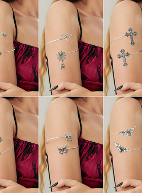 欧美跨境复古蜘蛛网状十字架开口