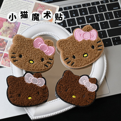 可爱猫咪刺绣无痕刘海贴碎发整理