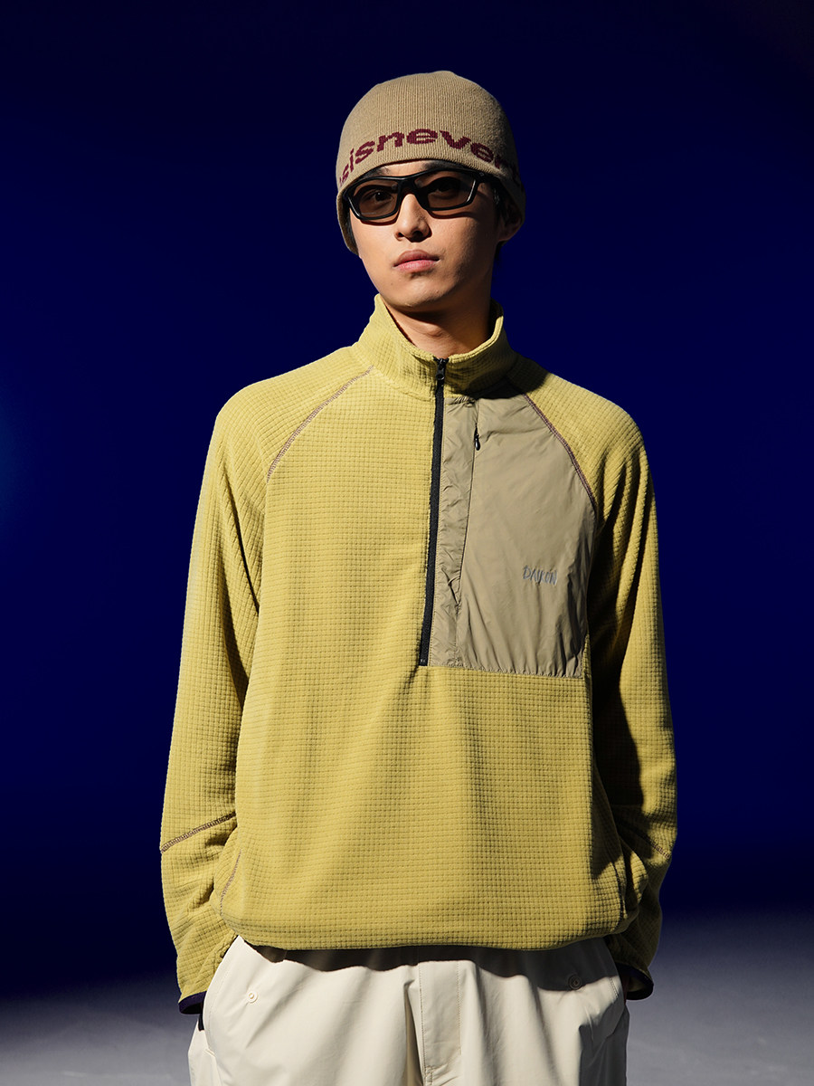 DAIKON Lab 23aw山系户外中间层保暖半拉链立领套头抓绒衫卫衣