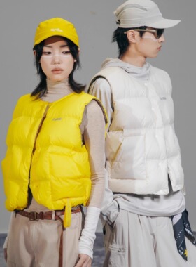 DAIKON Lab 24aw山系户外保暖防水撞色双面穿抽绳短款羽绒马甲